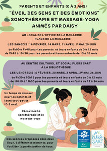 Stages,cours Les ateliers  Eveil sens des émotions  à 3 ans)