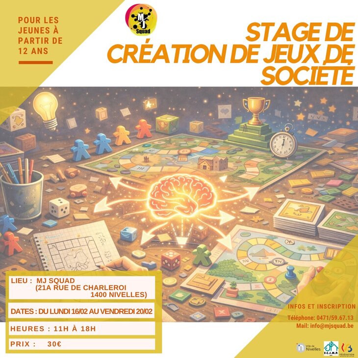 Stages,cours Stage création jeux société