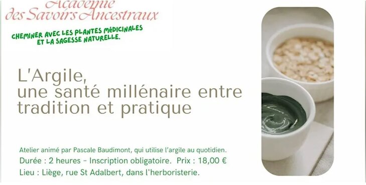Stages,cours L’Argile, santé millénaire entre tradition pratique