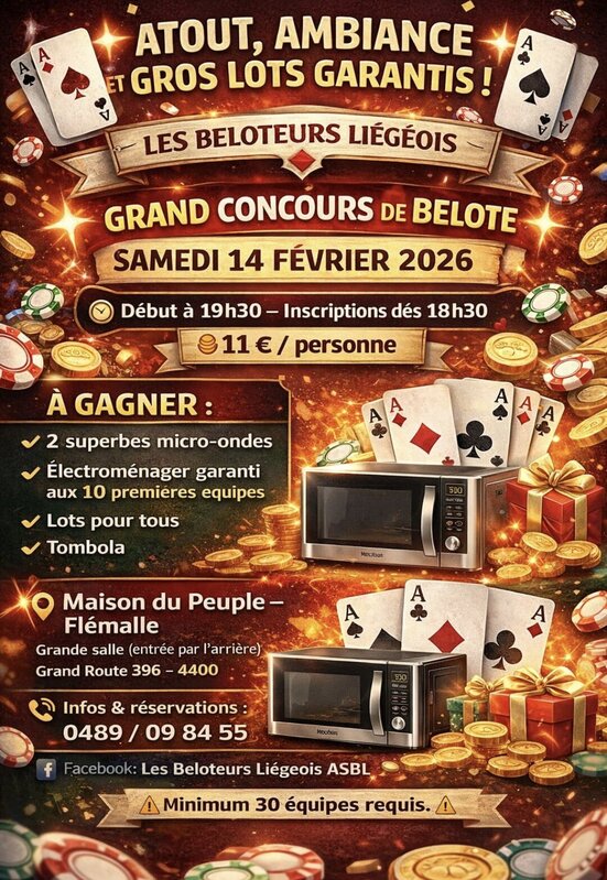 Loisirs Concours belote sans annonce