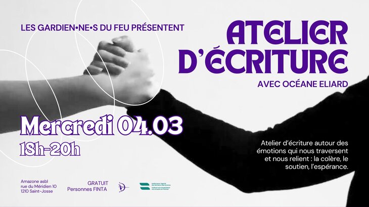 Stages,cours Atelier d’écriture (Les gardien·ne·s feu)
