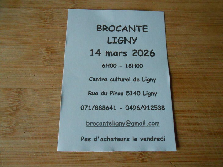  14 ème brocante couverte Ligny