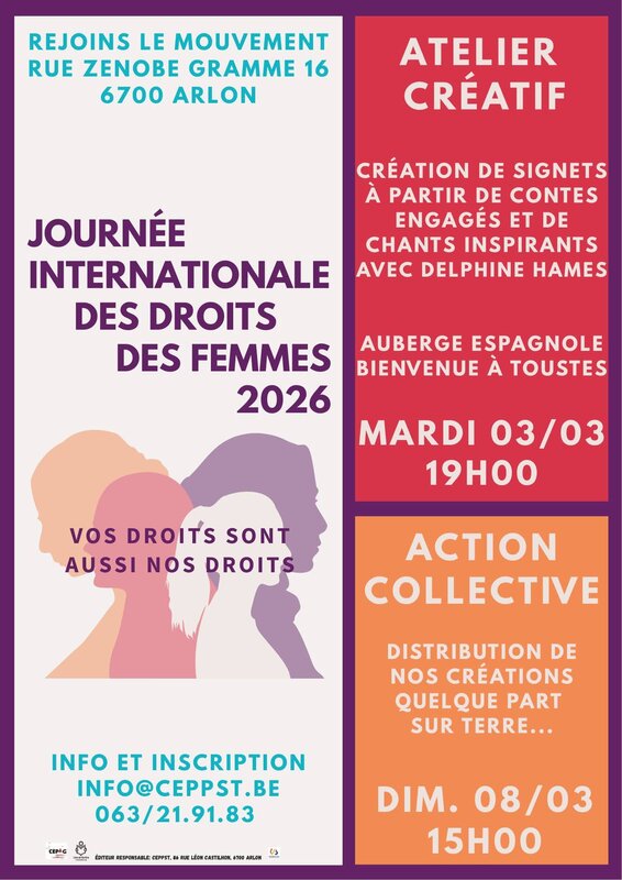 Spectacles Atelier créatif conté pour journée internationale droits femmes