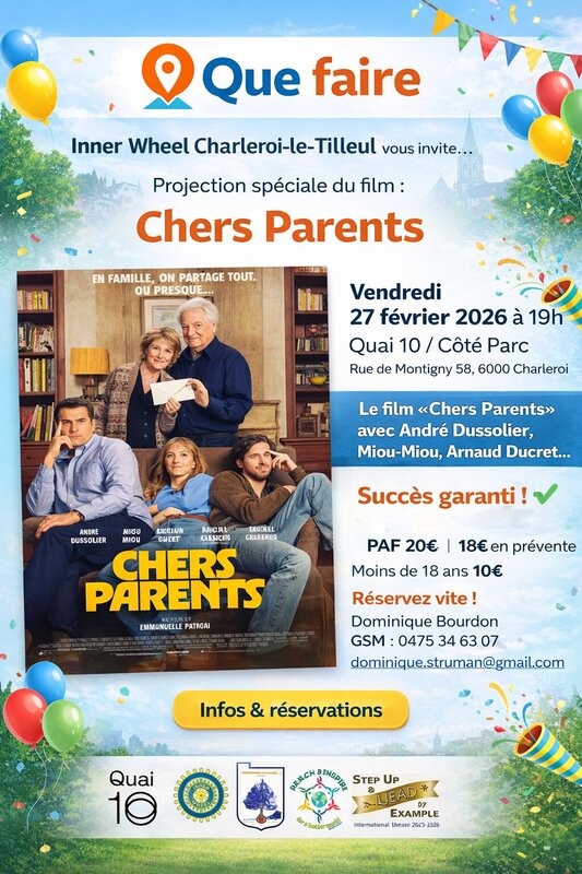 Spectacles Soirée cinéma solidaire, Inner Wheel Charleroi-le-Tilleul