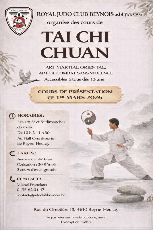 Stages,cours Cours taichichuan tous niveaux