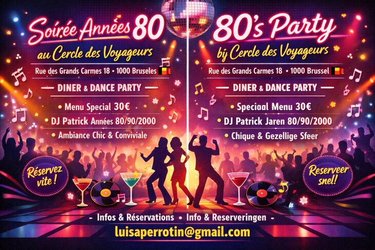 Soirées Soirée Années au Cercle Voyageurs des Grands Carmes 1000 Bruxelle