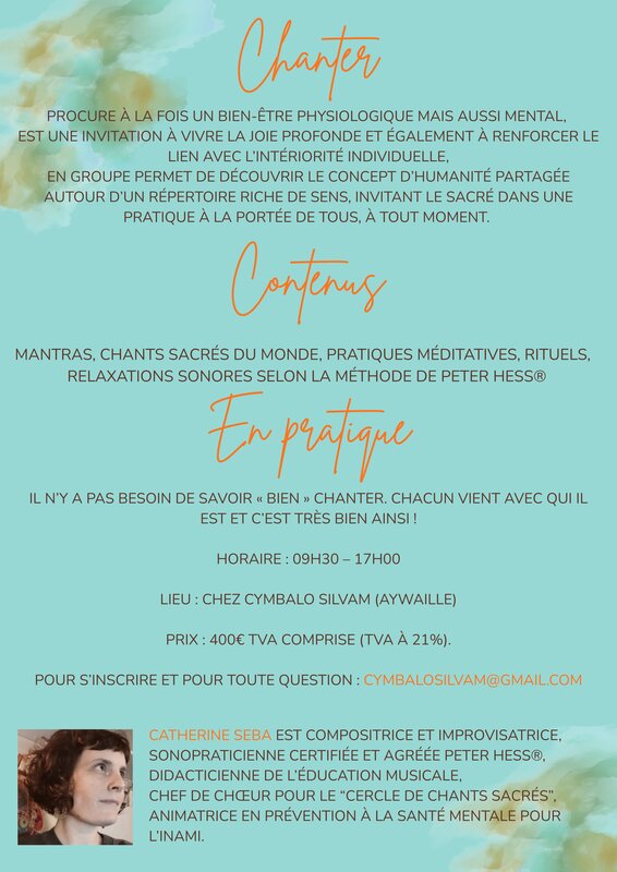 Stages,cours Stage Chants Sacrés