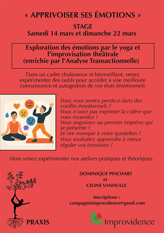 Stages,cours  Apprivoiser émotions  l impro le yoga