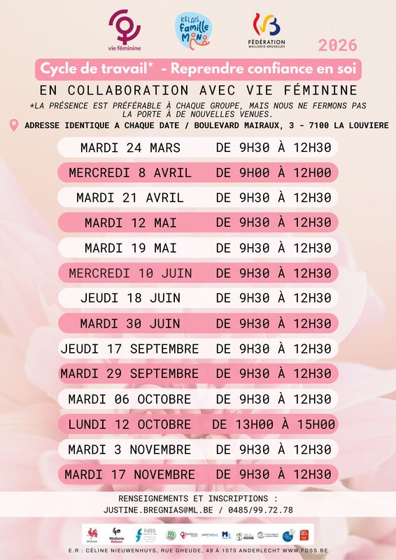 Stages,cours Relais Familles Mono - Ateliers confiance soi