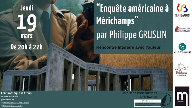 Conférences Conférence littéraire |  Enquête américaine Mérichamps  Philippe Gruslin