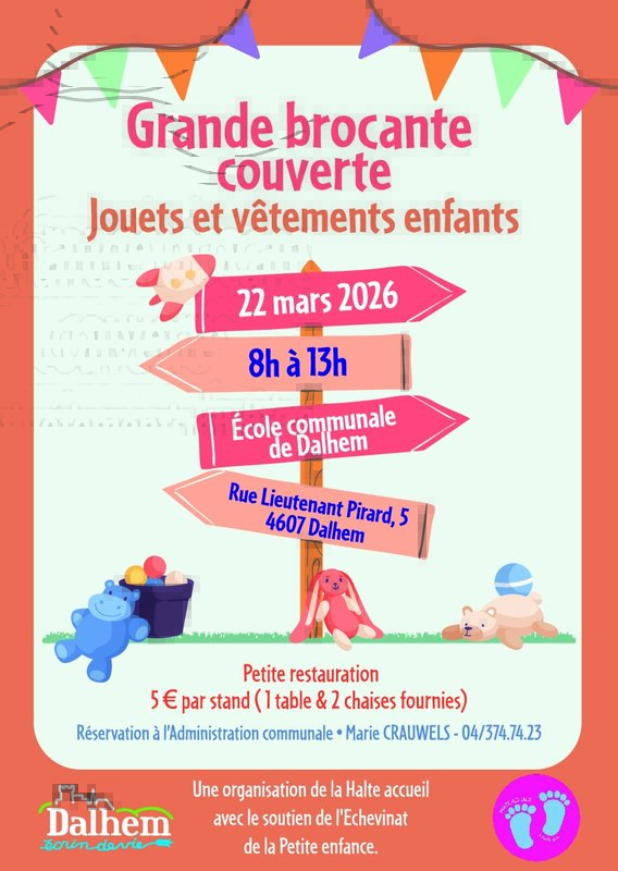 Brocante couverte jouets vêtements enfants