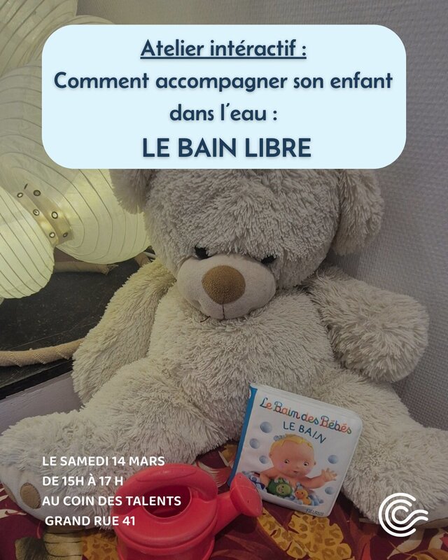 Conférences Atelier interactif Accompagner enfant dans l’eau : bain libre
