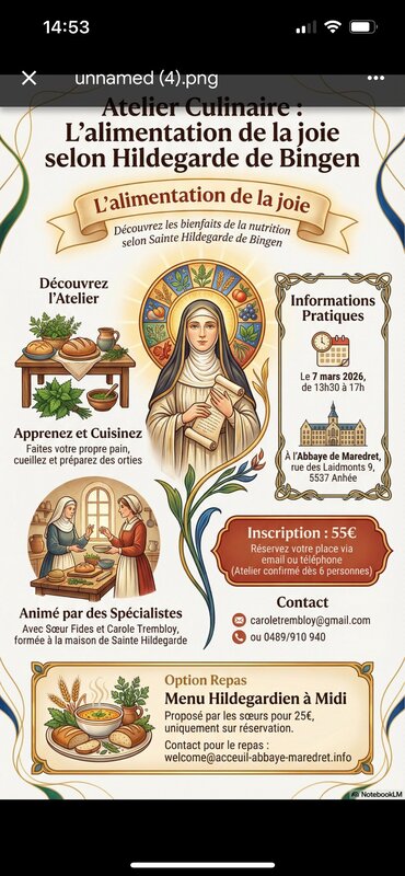 Stages,cours Atelier Culinaire autour l’alimentation d’Hildegarde Bingen
