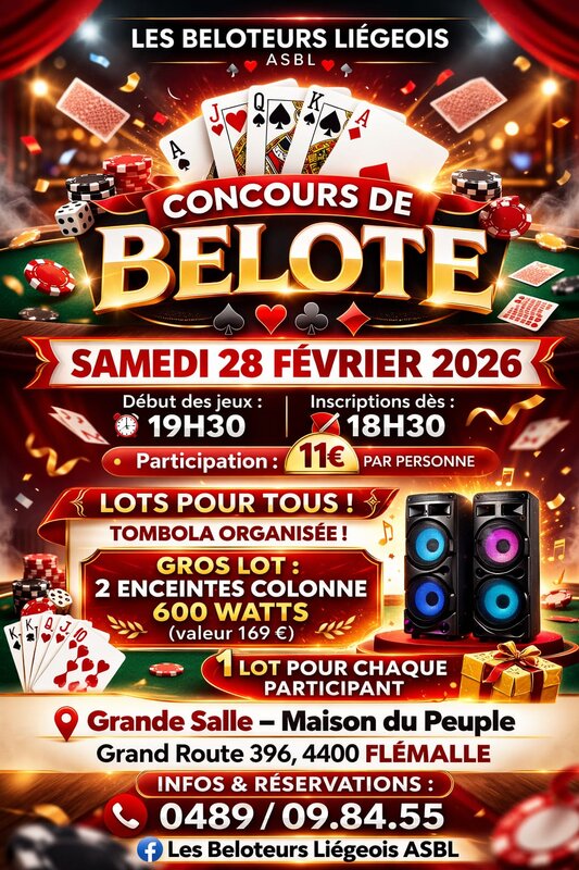 Loisirs Concours belote sans annonce