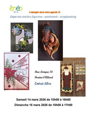 Expositions Exposition Énéo Bl a : figurines, patchwork, scrapbooking