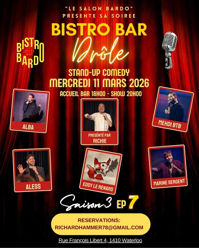Spectacles Bistro Bar drôle spectacle stand-up