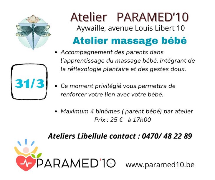 Stages,cours Massage bébé ( parent + bébé )