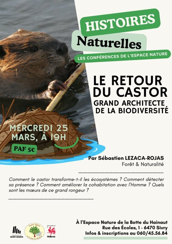 Conférences Conférence : retour castor, grand architecte la biodiversité 