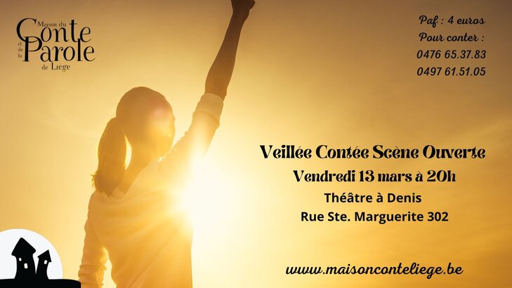 Spectacles Veillée contée, scène ouverte, organisée la Maison Conte Liège