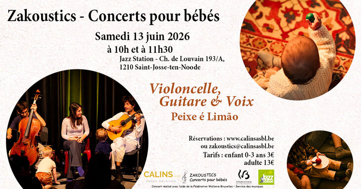 Concerts Zakoustics - Concert pour bébés ans - Trio Cordes & Voix - Jazz Station