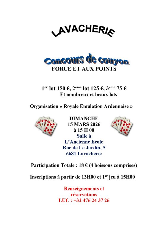 Loisirs Concours couyon forcé points