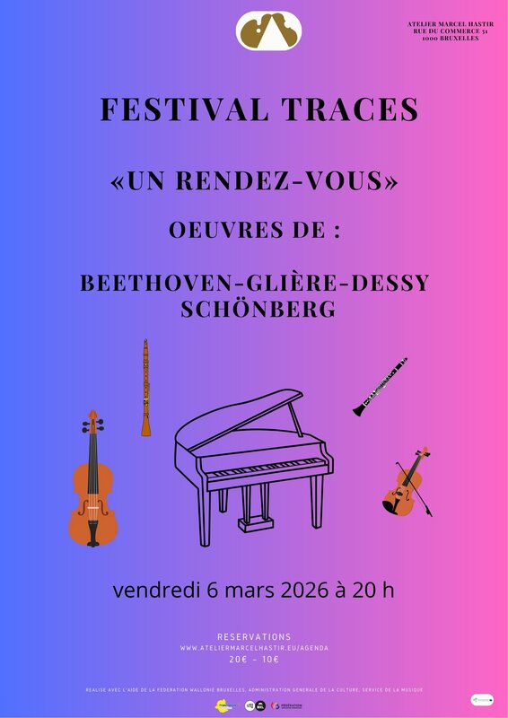 Concerts Festival Traces oeuvres E. Schulhoff, J.P. Dessy Glière, Tailleferre