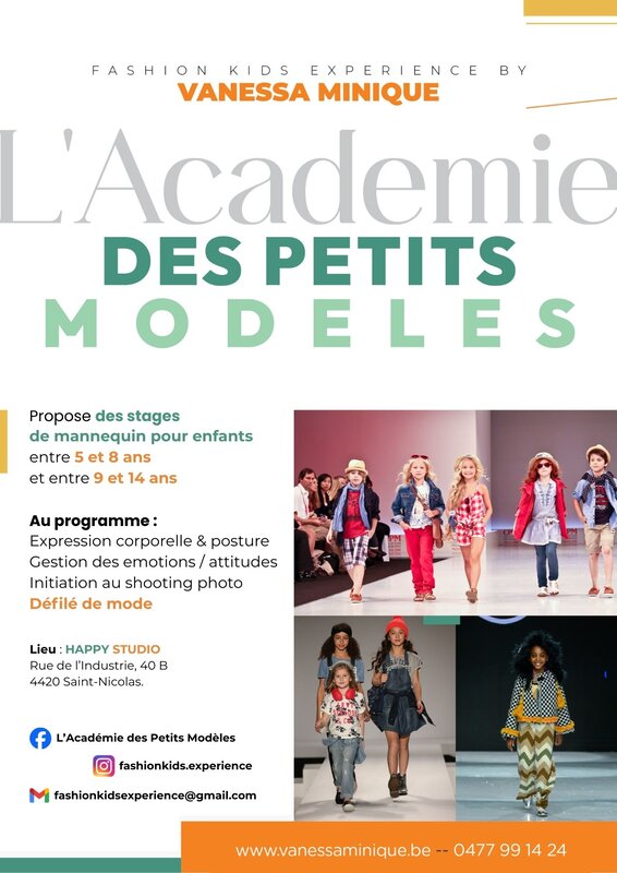 Stages,cours Fashion Kids Expérience : journée d initiation défilé pour enfants Liège