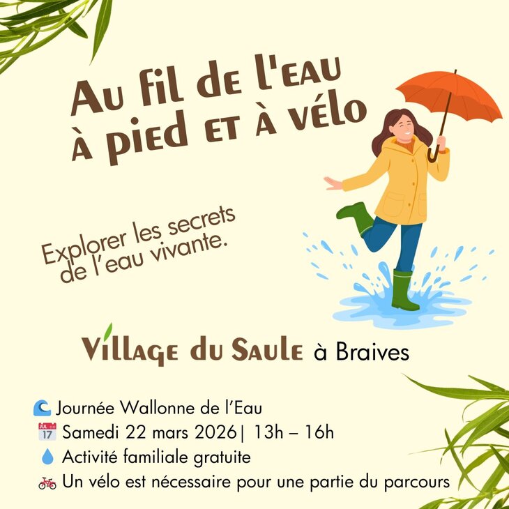 Loisirs Journée Wallonne l’Eau Balade “Au de l’eau, pied à vélo”