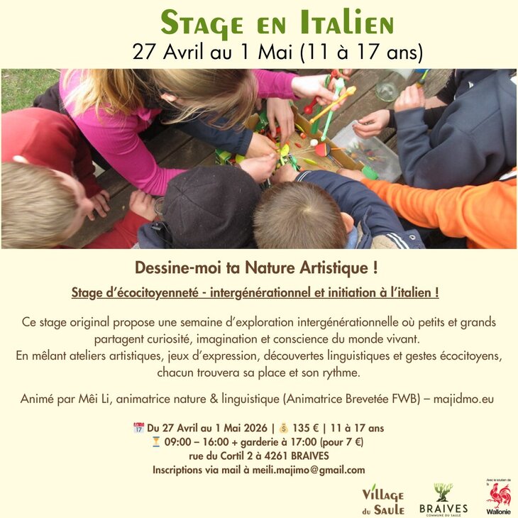 Stages,cours Stage d’écocitoyenneté - intergénérationnel initiation l’italien 
