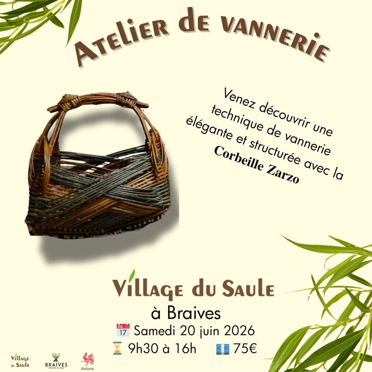 Stages,cours Atelier Corbeille Zarzo osier 