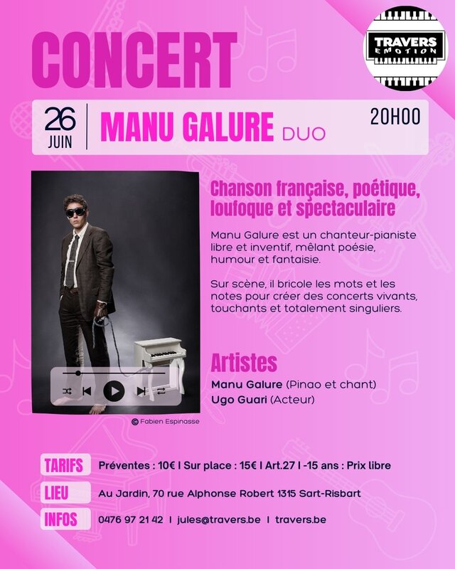 Concerts Concert : Manu Galure (duo)