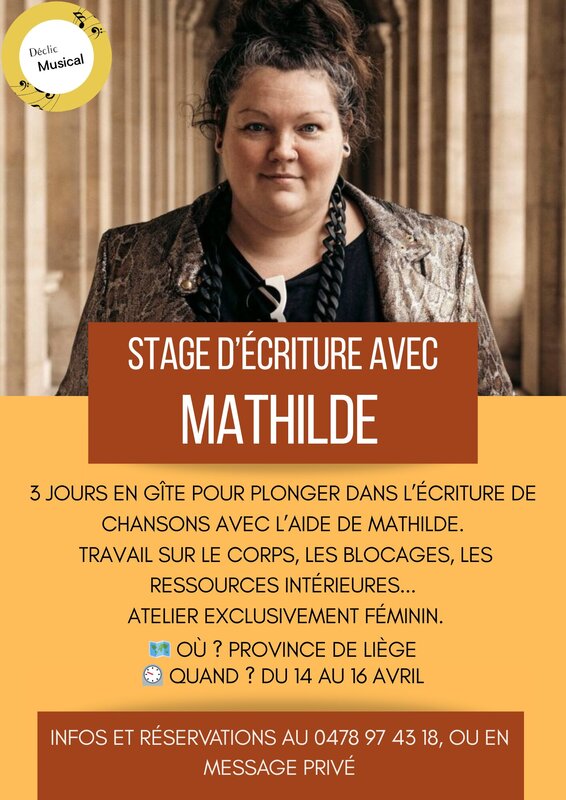 Stages,cours Stage composition d écriture avec Mathilde