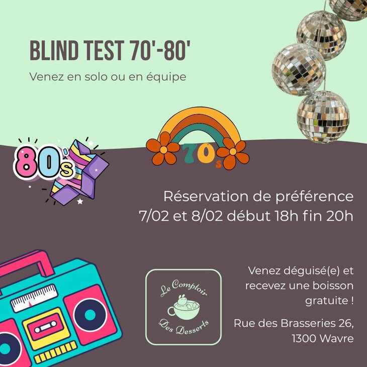 Soirées Soirée blind test année 70-80
