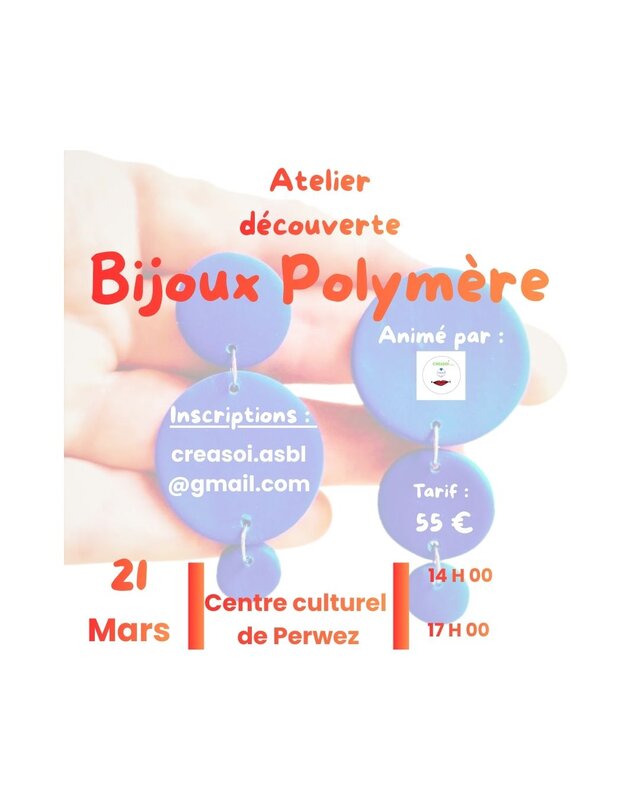 Stages,cours Atelier découverte Bijoux Polymère