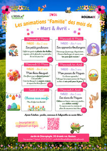 Spectacles Animations Nature mercredis Mars Avril Jardin Chlorophylle