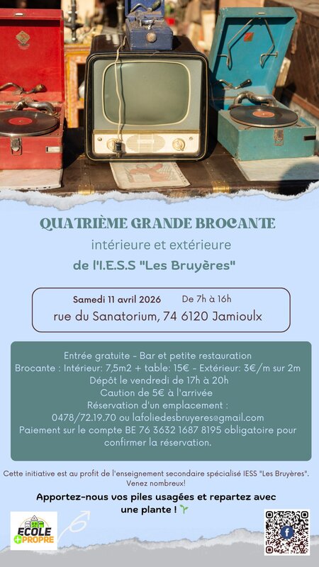  Grande brocante intérieure extérieure Iess Bruyères Jamioulx