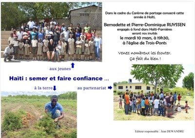 Conférences Haïti, semer faire confiance