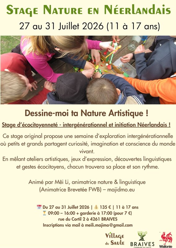 Stages,cours Stage Nature immersion - Néerlandais
