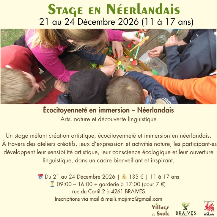 Stages,cours Stage Nature immersion - Néerlandais