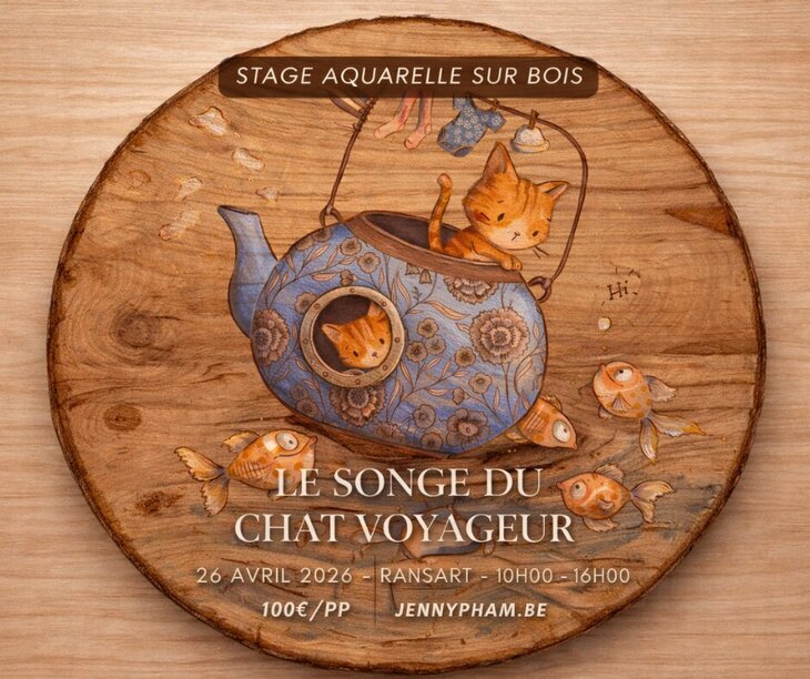 Stages,cours Stage aquarelle bois Le songe chat voyageur