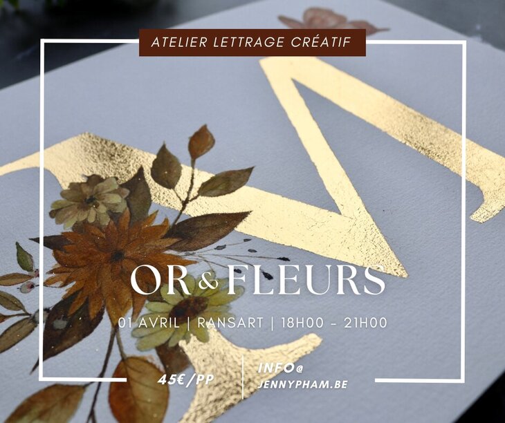 Stages,cours Atelier créatif : Aquarelle & lettrage la feuille d’or
