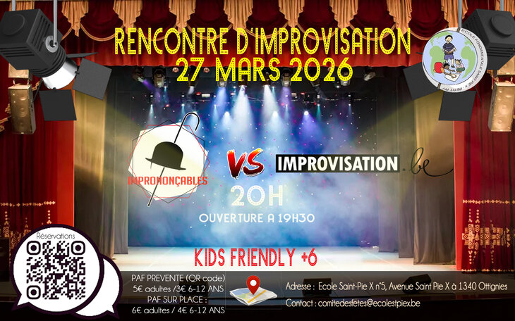Spectacles ✨ Soirée impro :  Imprononçables  sélection  improvisation.be  ✨
