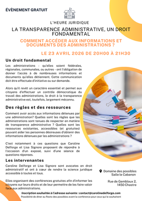 Conférences La transparence administrative, droit fondamental