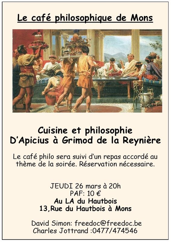Conférences Cuisine philosophie; d Apicius Grimod la Reynière