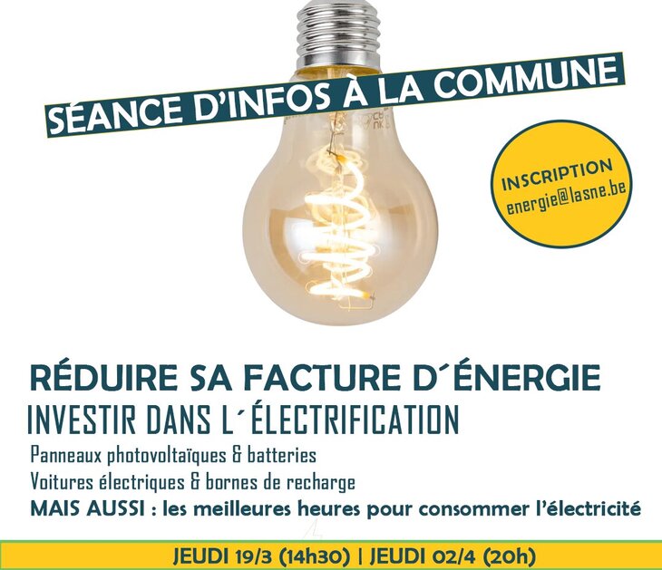 Conférences Réduire facture d énergie - investir dans l électrification - séance d infos