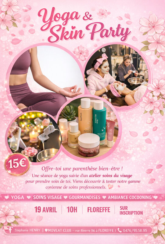 Stages,cours Séance Yoga + atelier soin visage