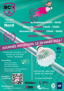Loisirs Journée initiation Badminton pour écoliers Roubaisiens