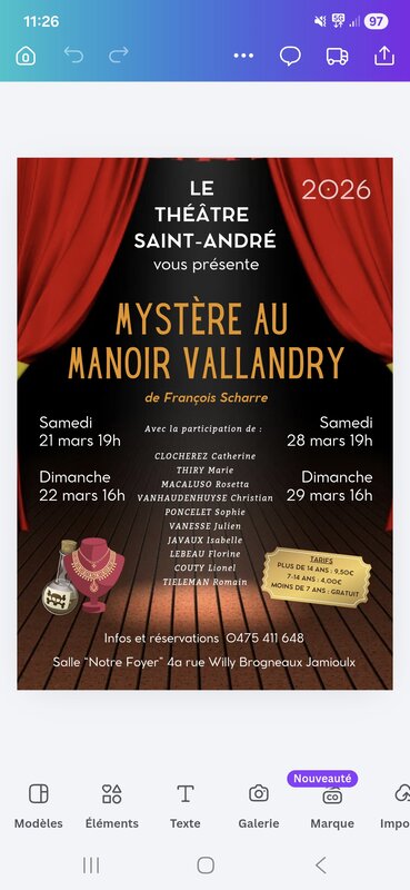 Spectacles Mystère manoir Vallandry