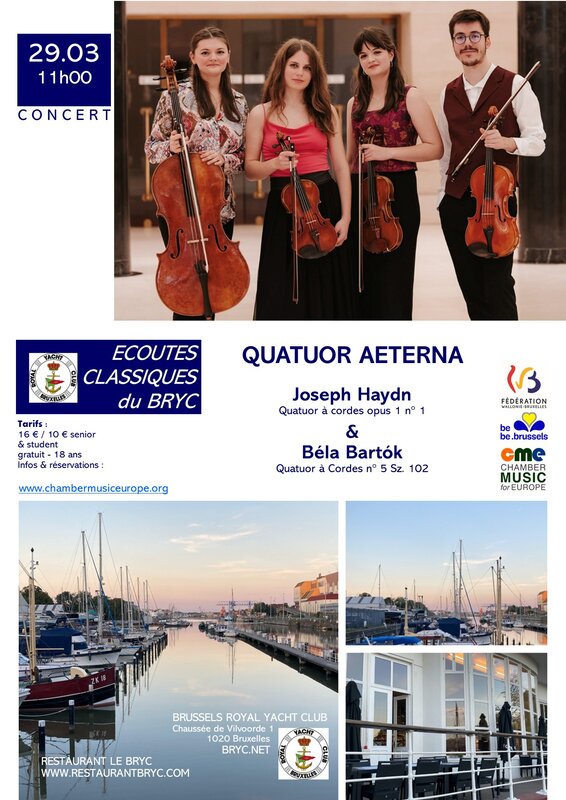 Concerts Ecoutes Classiques Bryc - Quatuor Aeterna