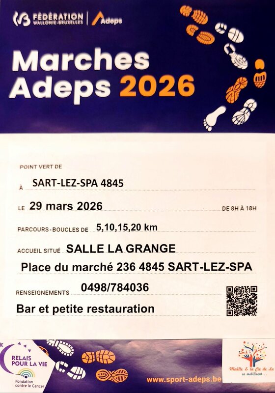 Loisirs Marche Adeps profit la lutte contre Cancer